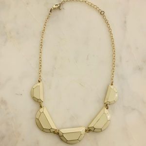 Pookie & Sebastian goldtone cream enamel necklace